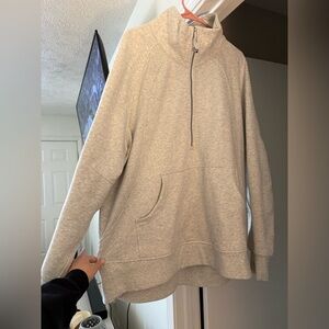 Scuba Oversized Funnel Neck Half Zip Long